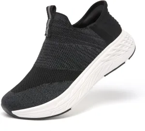 Women's Hands-Free Slip-On Casual Sneakers, Lightweight Arch Fit Walking Shoes, Knit-Comfortable Tennis Running Workout Sneakers for Women