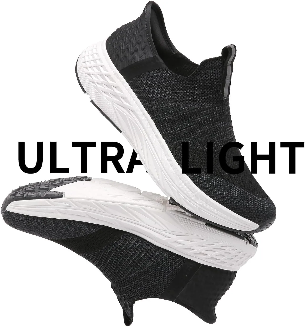 Women's Hands-Free Slip-On Casual Sneakers, Lightweight Arch Fit Walking Shoes, Knit-Comfortable Tennis Running Workout Sneakers for Women