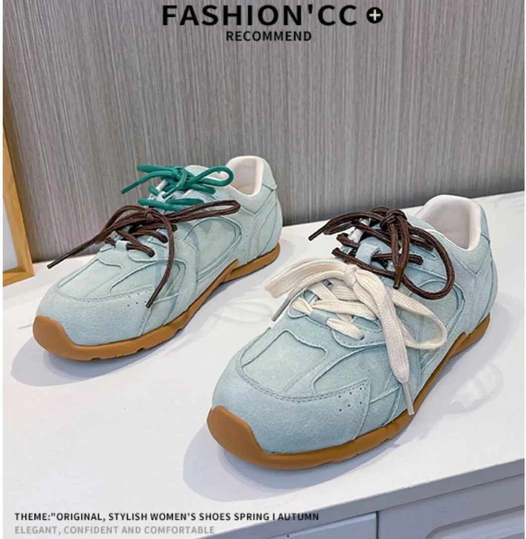 Women’s Retro Casual Suede Sneakers Classic Trainer Lace-Up Walking Tennis Shoes