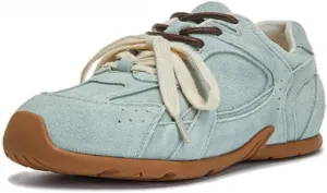Women’s Retro Casual Suede Sneakers Classic Trainer Lace-Up Walking Tennis Shoes