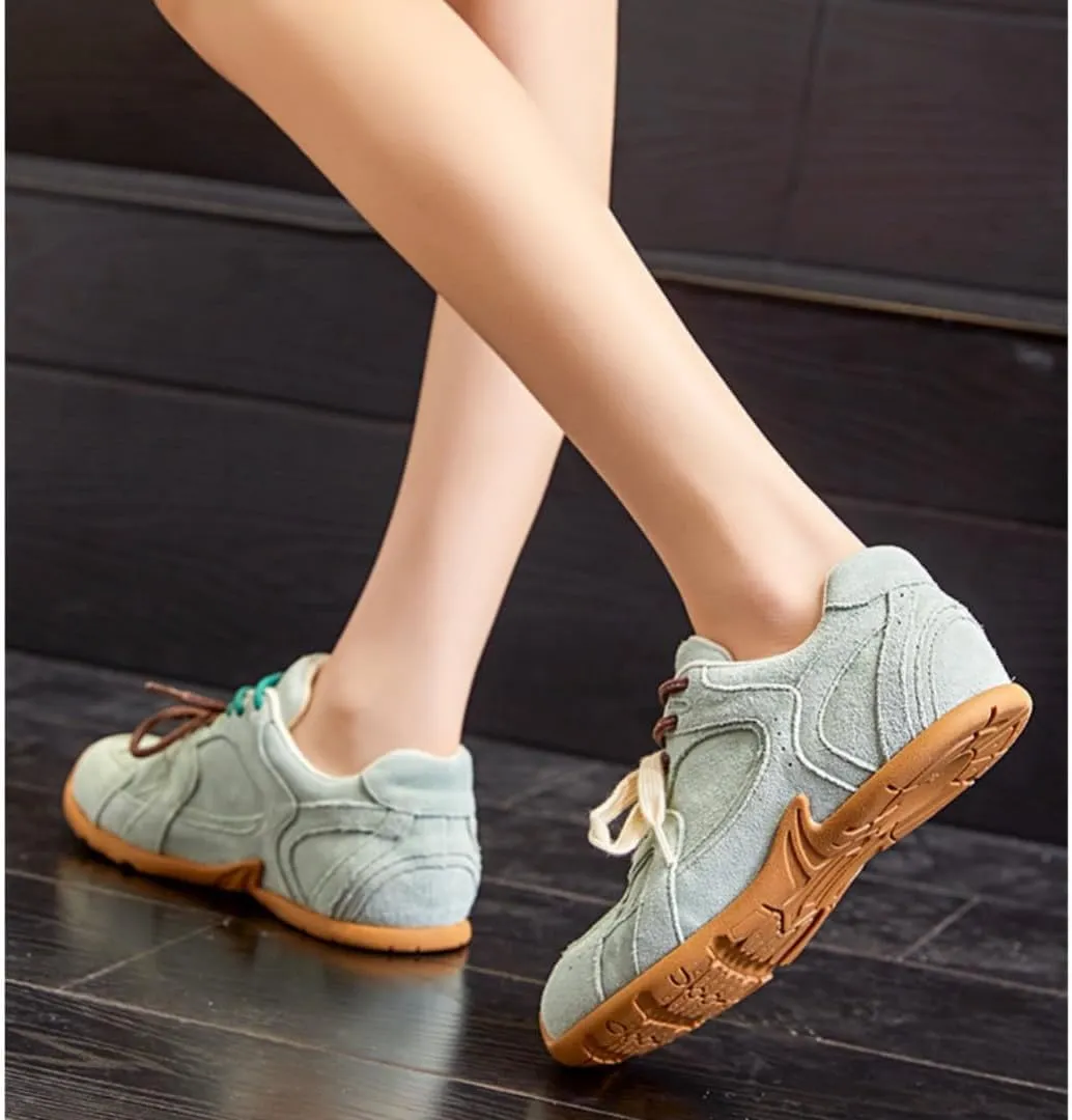 Women’s Retro Casual Suede Sneakers Classic Trainer Lace-Up Walking Tennis Shoes