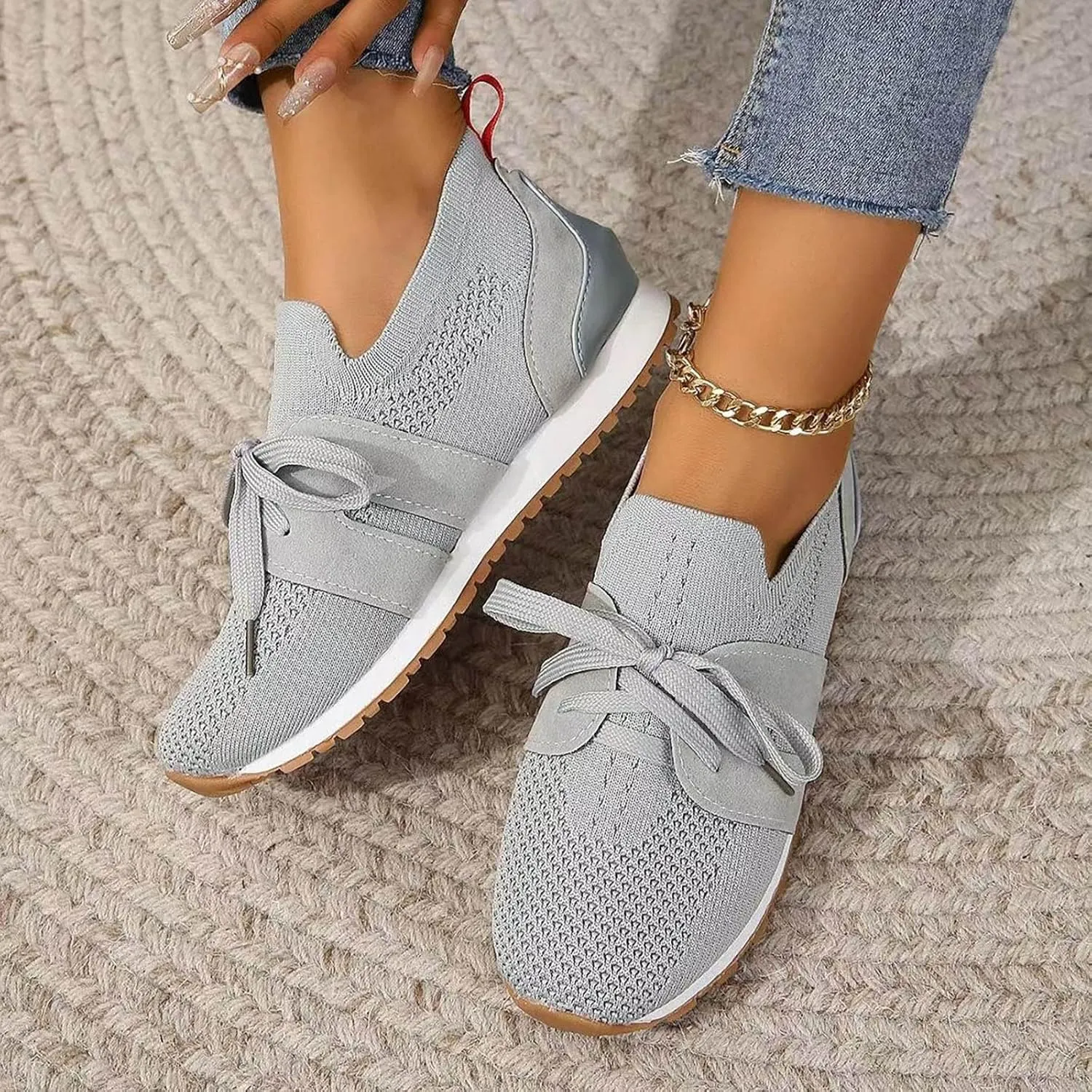 Women's Sneakers Slip on Water Proof Shoes Women Casual Lightweight Tennis Shoes Womens White Sneakers