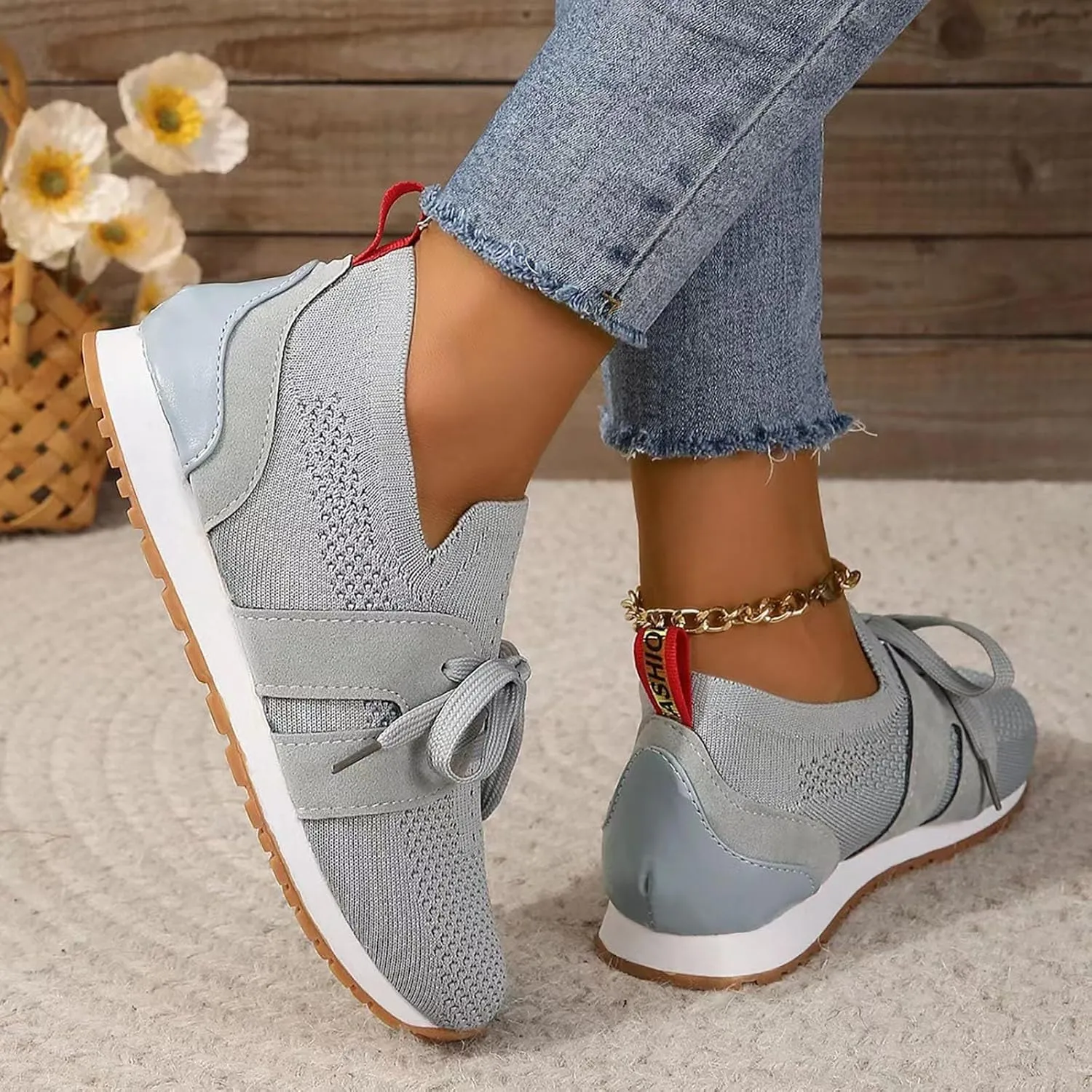 Women's Sneakers Slip on Water Proof Shoes Women Casual Lightweight Tennis Shoes Womens White Sneakers