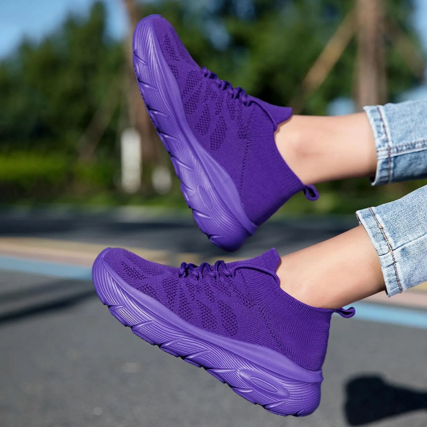 Women's Spring and Summer Fashion Solid Color Mesh Lace Up Sneakers Casual Comfortable Womens Size 8 Water Socks