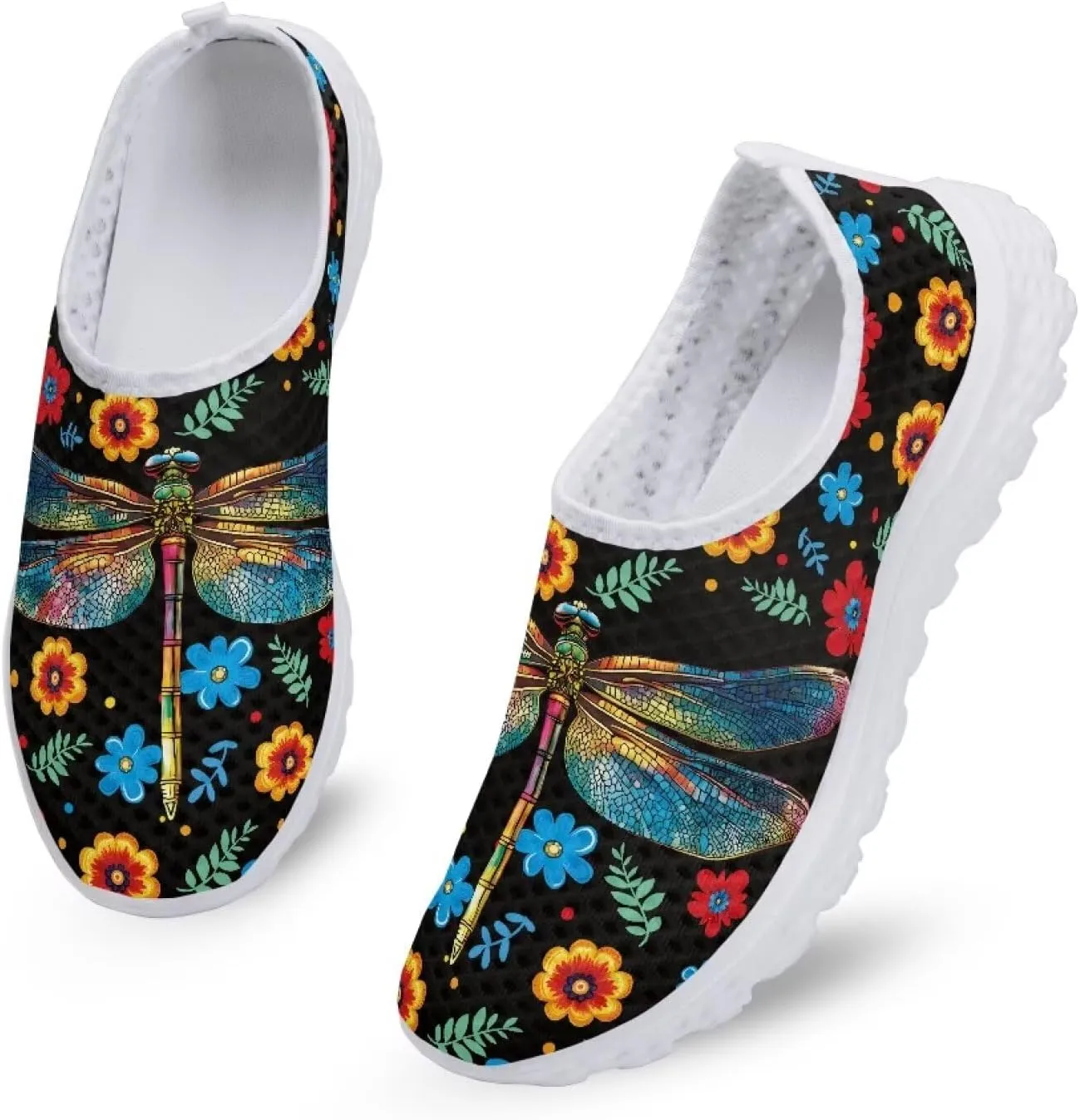 Women's Walking Shoes, Breathable Slip on Tennis Shoes Comfortable Sneakers, Casual Mesh Lightweight Athletic Sneakers