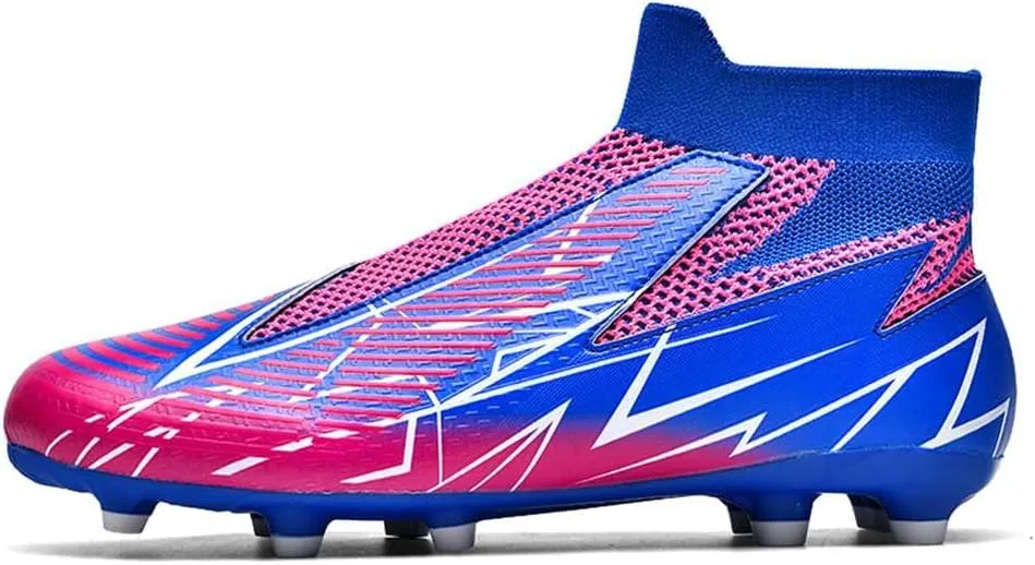YAXE Unisex's Laceless AG FG Soccer Cleats Outdoor/Indoor Professional Football Sports Training Sneakers