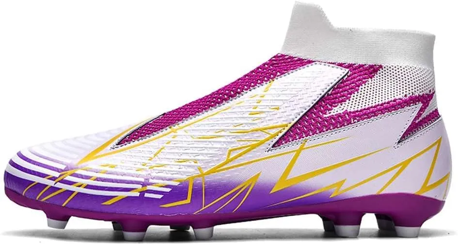 YAXE Unisex's Laceless AG FG Soccer Cleats Outdoor/Indoor Professional Football Sports Training Sneakers