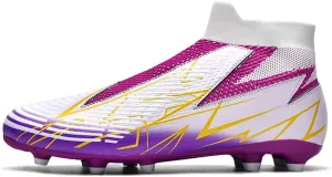 YAXE Unisex's Laceless AG FG Soccer Cleats Outdoor/Indoor Professional Football Sports Training Sneakers