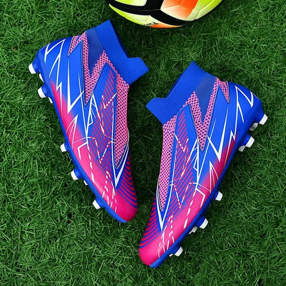 YAXE Unisex's Laceless AG FG Soccer Cleats Outdoor/Indoor Professional Football Sports Training Sneakers
